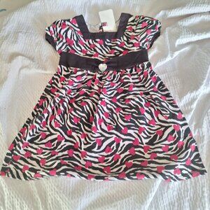 dollie and me dress black white with pink hearts